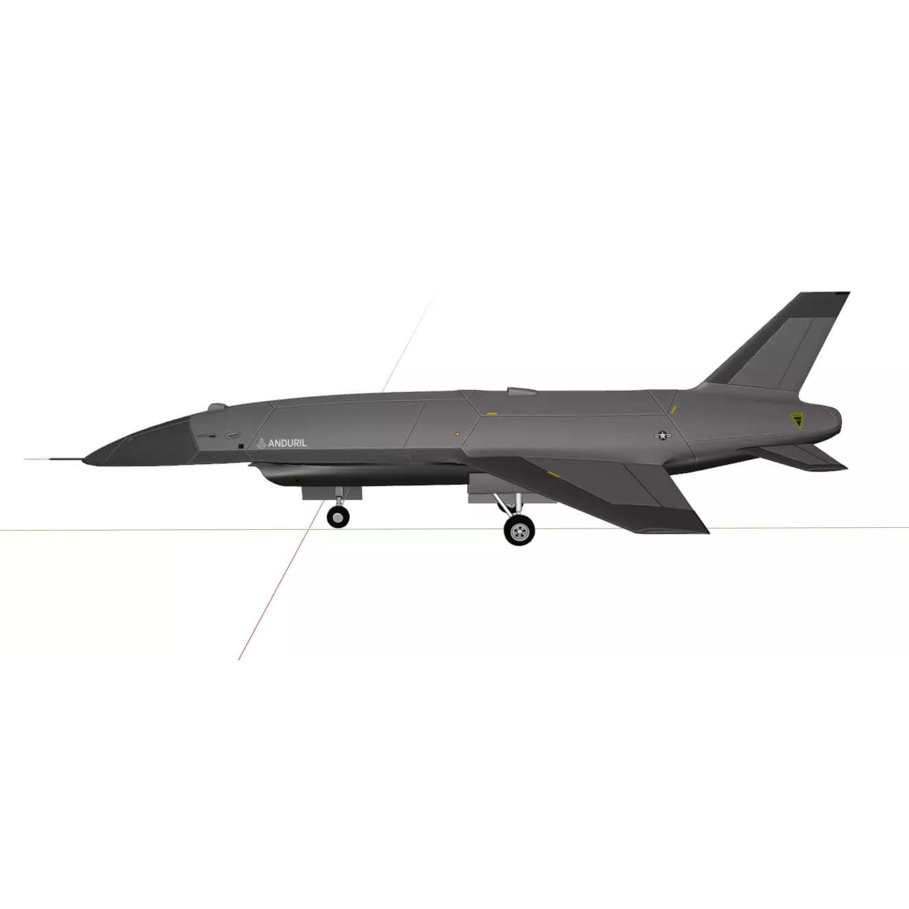Anduril YFQ-44 Fury - Low-Poly Game-Ready 3D Model - View 26