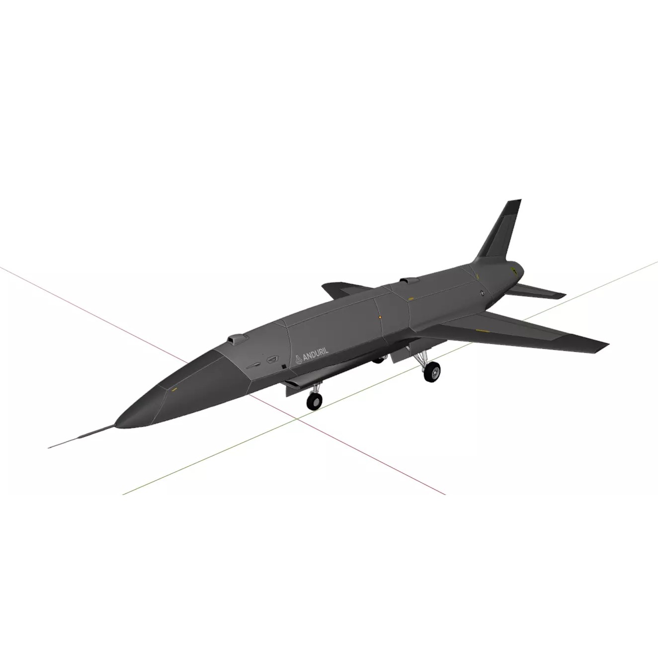 Anduril YFQ-44 Fury - Low-Poly Game-Ready 3D Model - View 27
