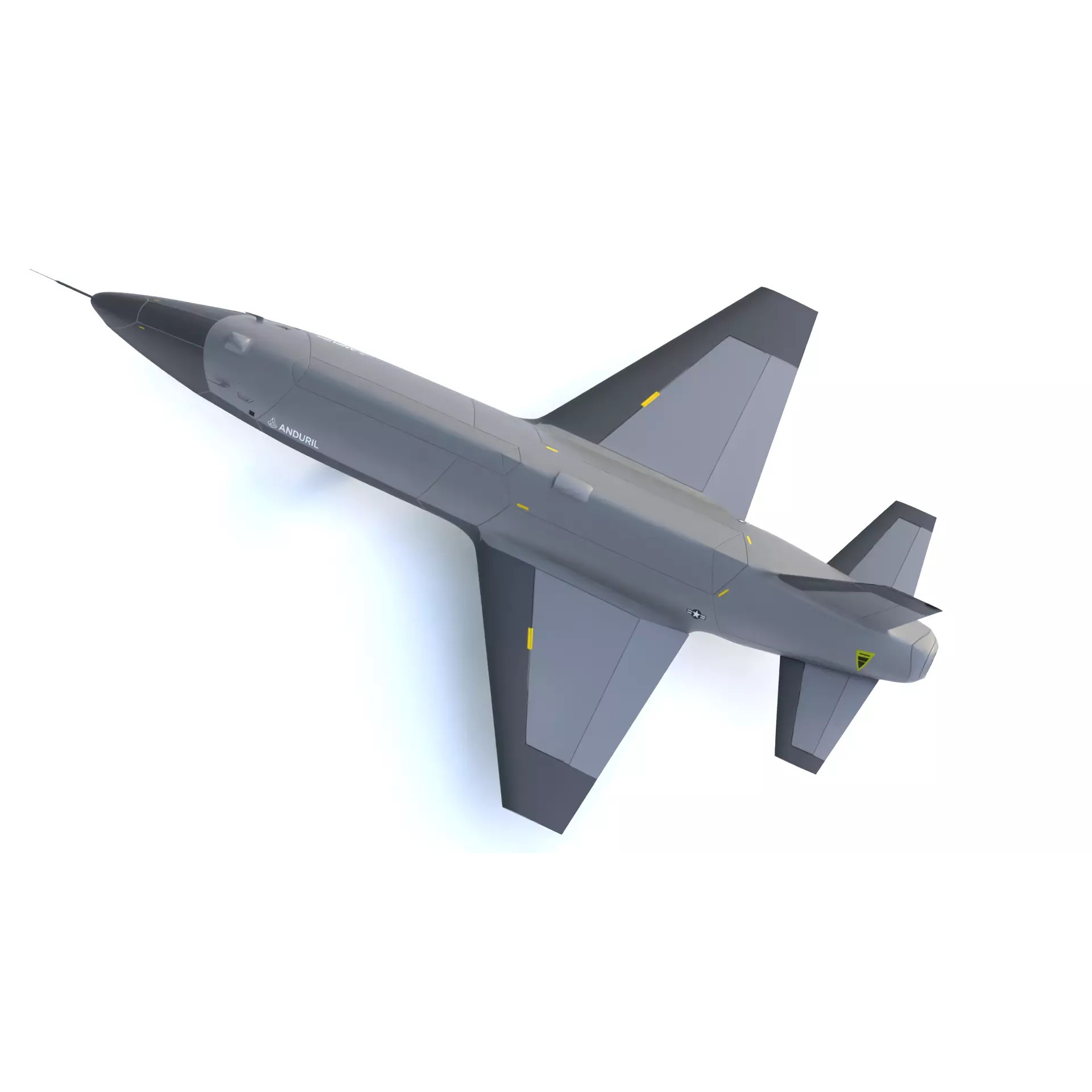 Anduril YFQ-44 Fury - Low-Poly Game-Ready 3D Model - View 4