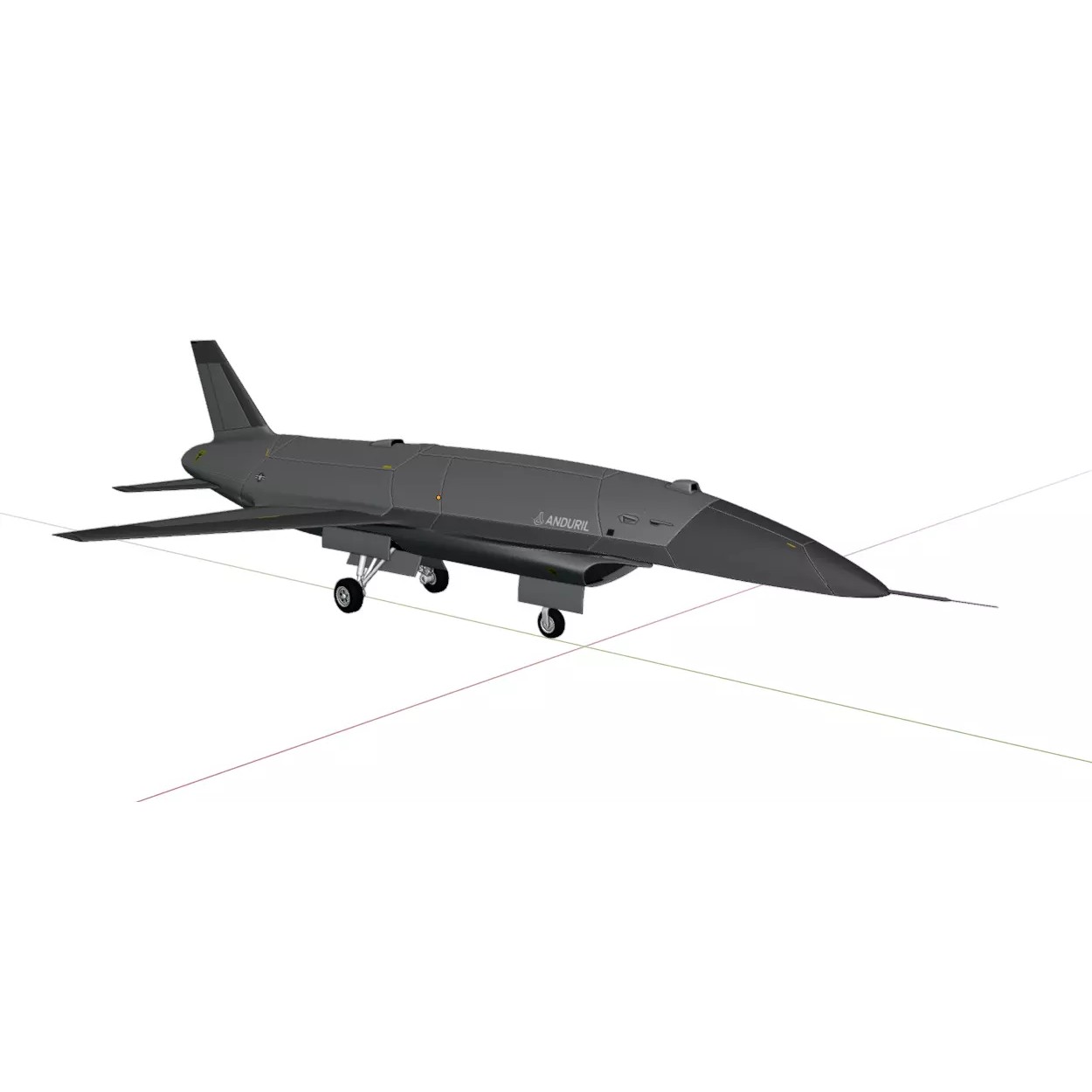 Anduril YFQ-44 Fury - Low-Poly Game-Ready 3D Model - View 6