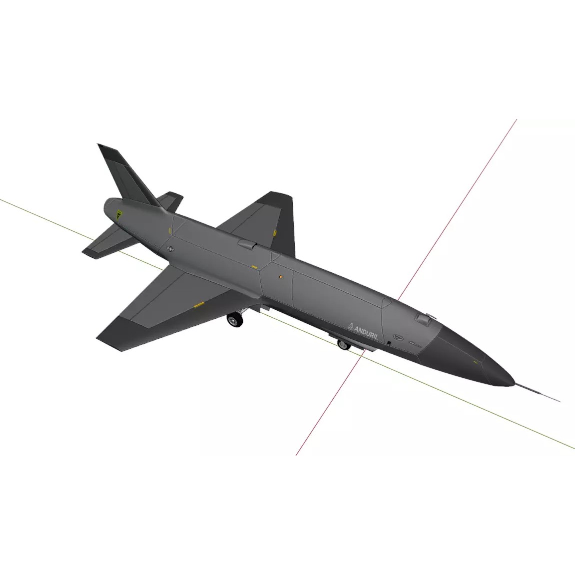 Anduril YFQ-44 Fury - Low-Poly Game-Ready 3D Model - View 7