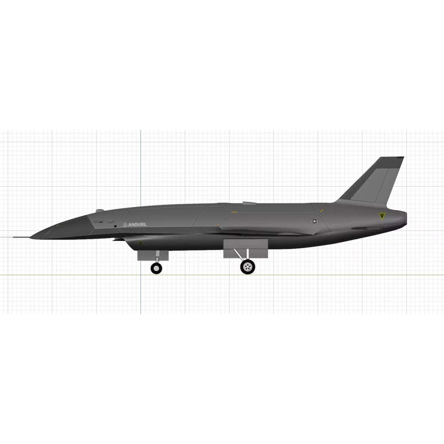 Anduril YFQ-44 Fury - Low-Poly Game-Ready 3D Model - View 8