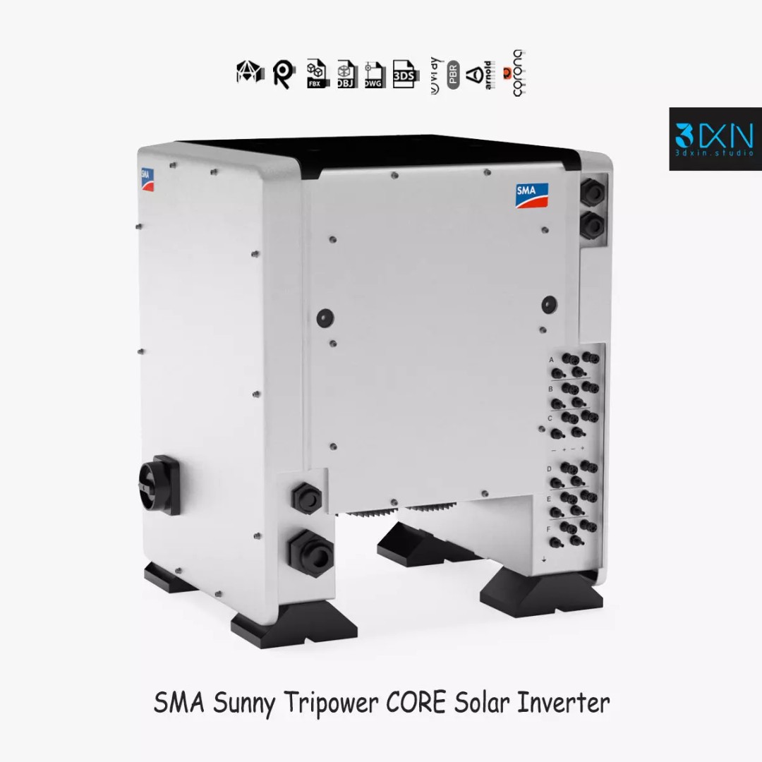 SMA Sunny Tripower CORE Solar Inverter 3D Model – High-Quality PBR Asset, FBX, OBJ - View 3