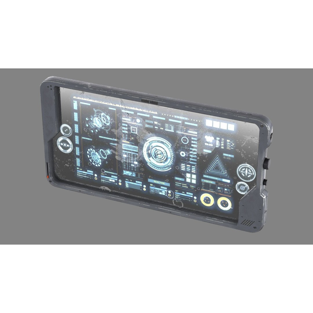 Sci-fi Touch Pad 3D Model – Low Poly PBR Asset, FBX - View 3