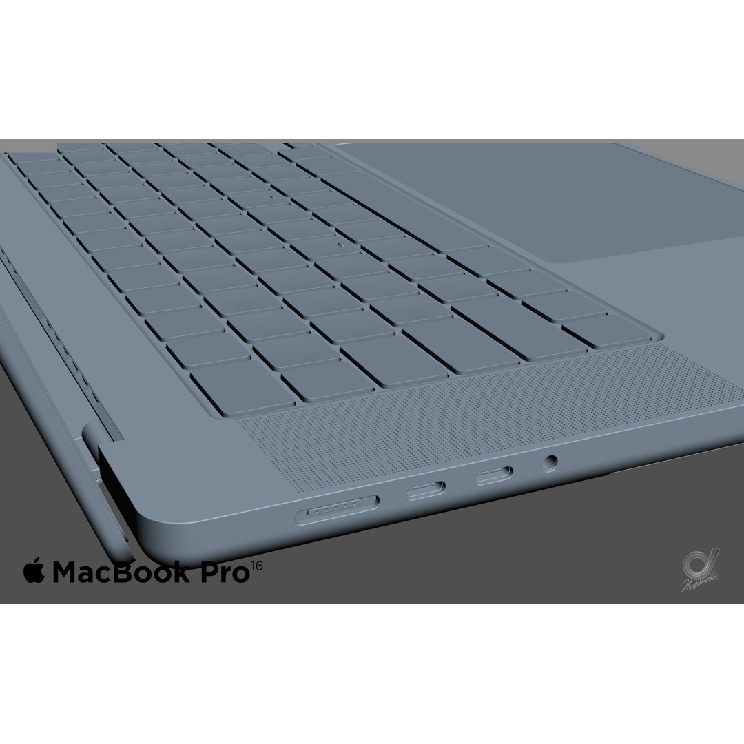 Apple MacBook Pro 2021 3D Model – Rigged Computer Asset, FBX/OBJ - View 10