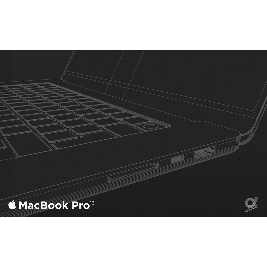 Apple MacBook Pro 2021 3D Model – Rigged Computer Asset, FBX/OBJ - View 14