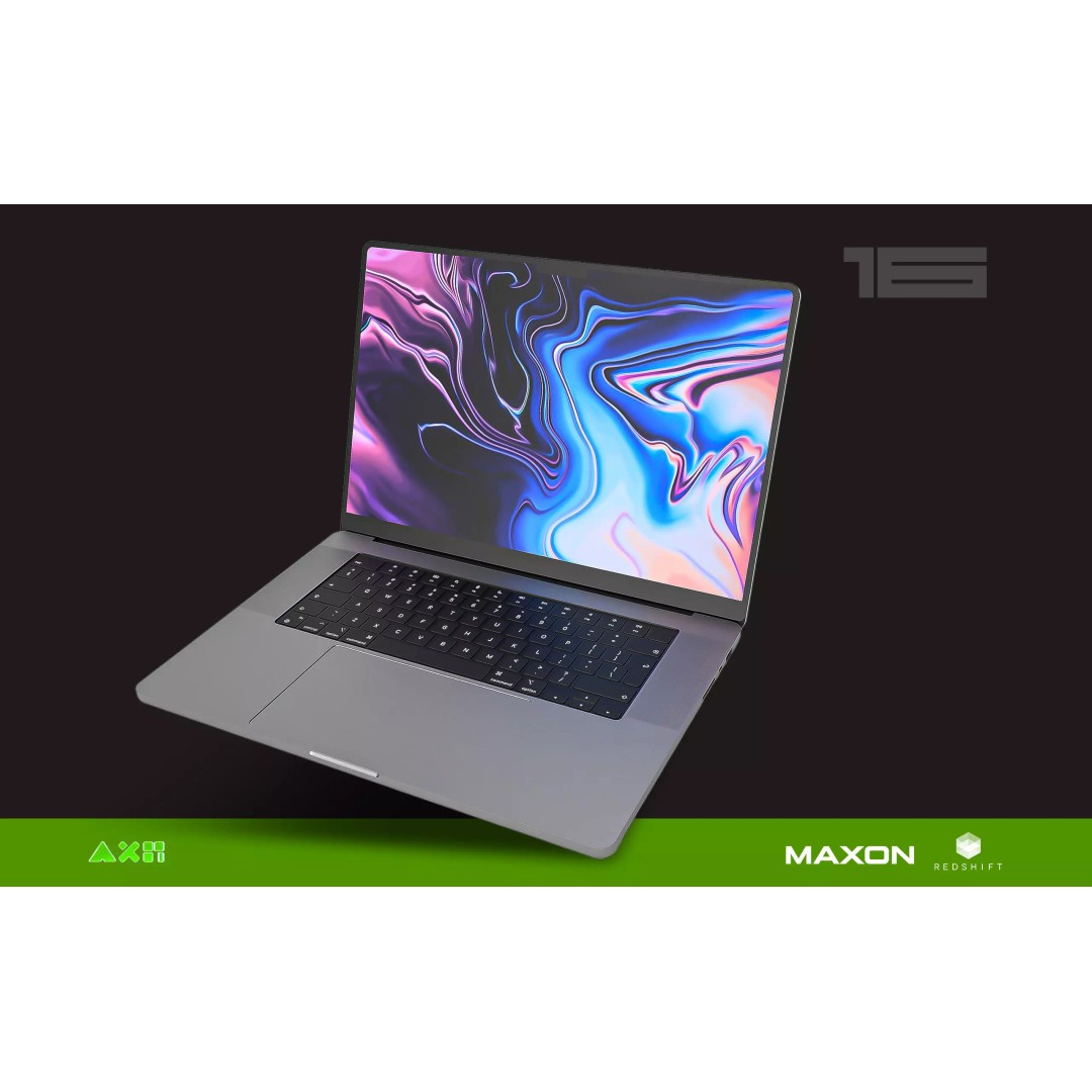 Apple MacBook Pro 2021 3D Model – Rigged Computer Asset, FBX/OBJ - View 2