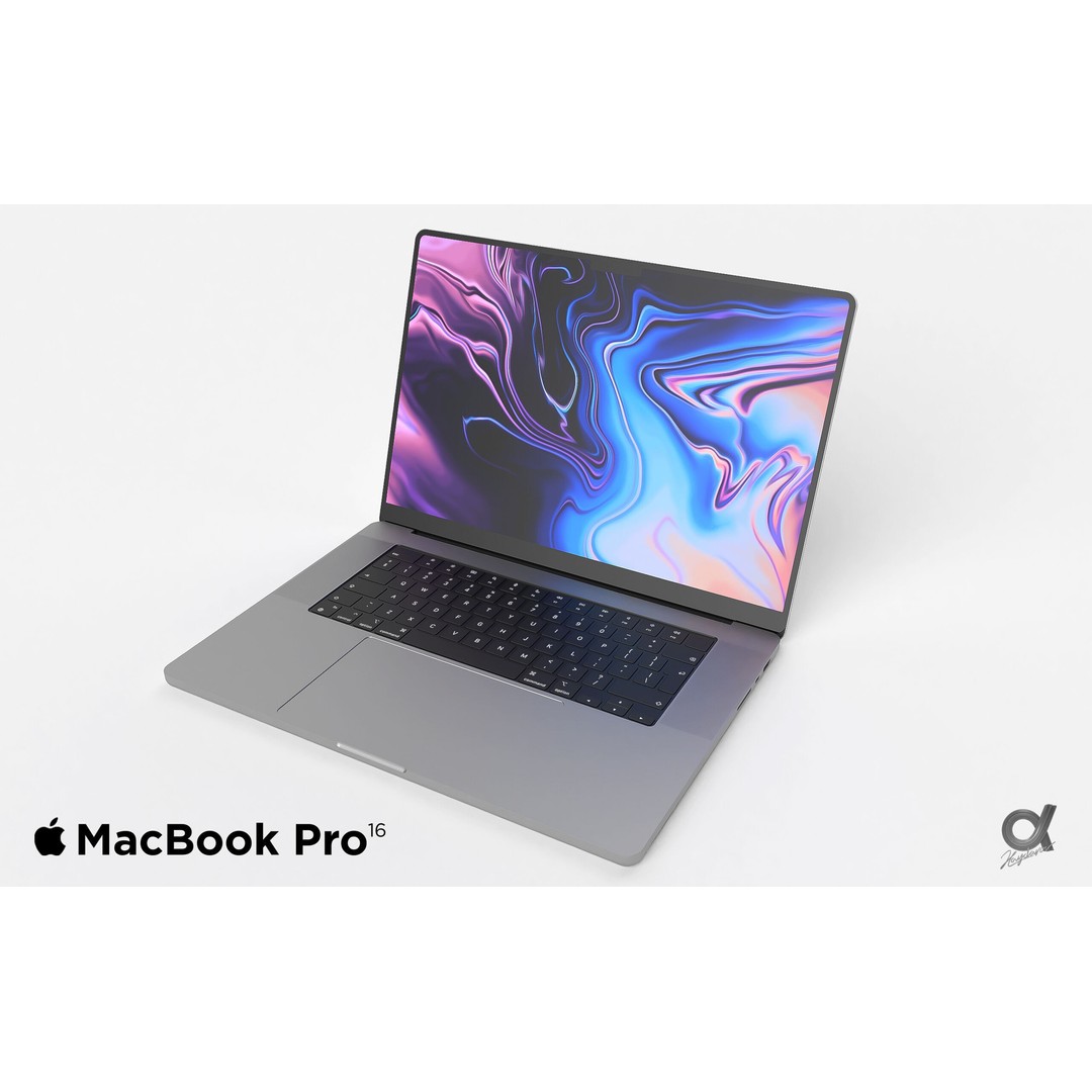 Apple MacBook Pro 2021 3D Model – Rigged Computer Asset, FBX/OBJ - View 4