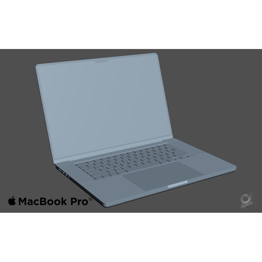 Apple MacBook Pro 2021 3D Model – Rigged Computer Asset, FBX/OBJ - View 8