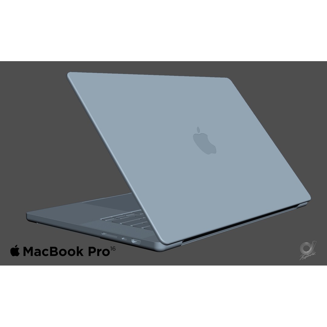 Apple MacBook Pro 2021 3D Model – Rigged Computer Asset, FBX/OBJ - View 9