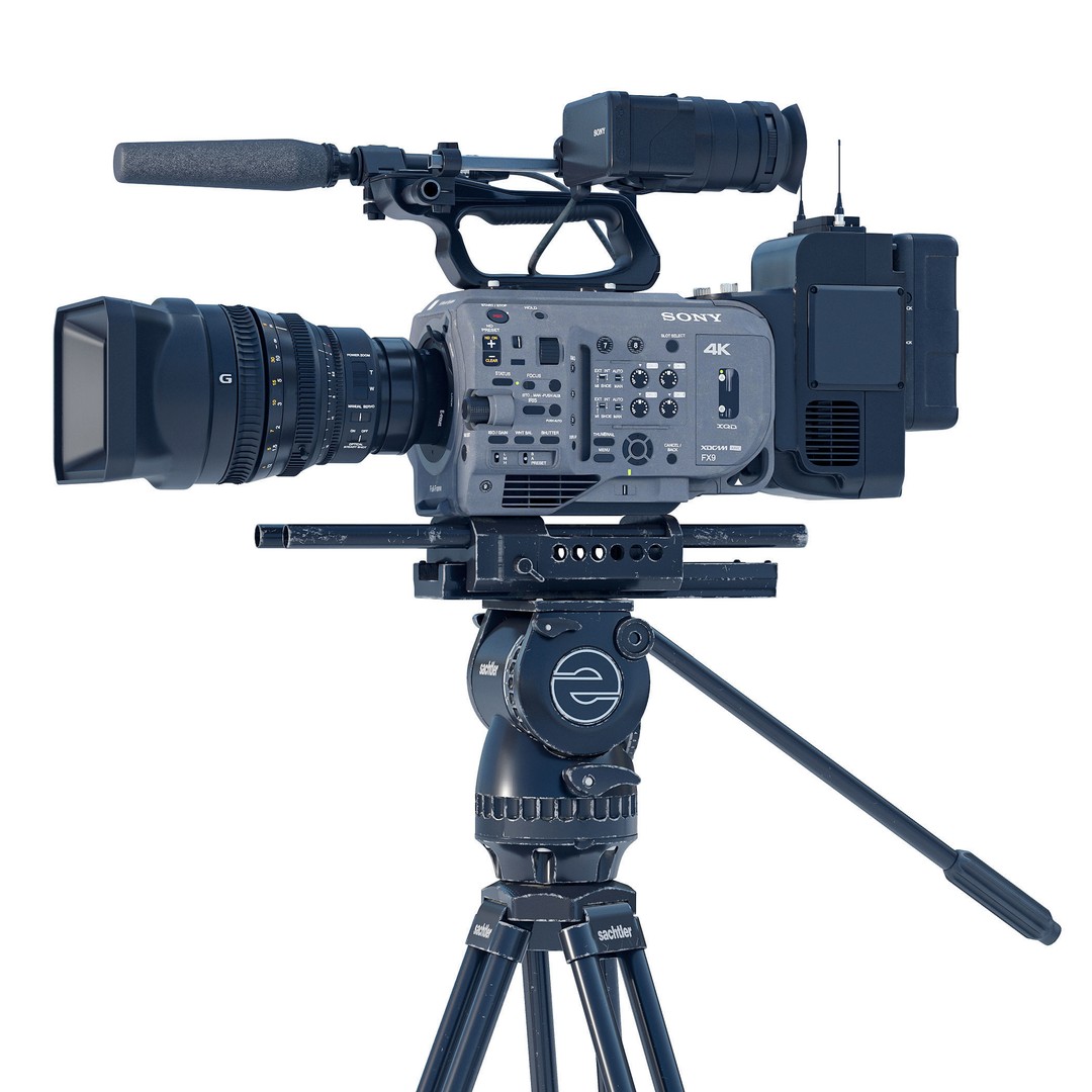 SONY FX9 Camera 3D Model – High Poly PBR Asset, FBX, Blender - View 3