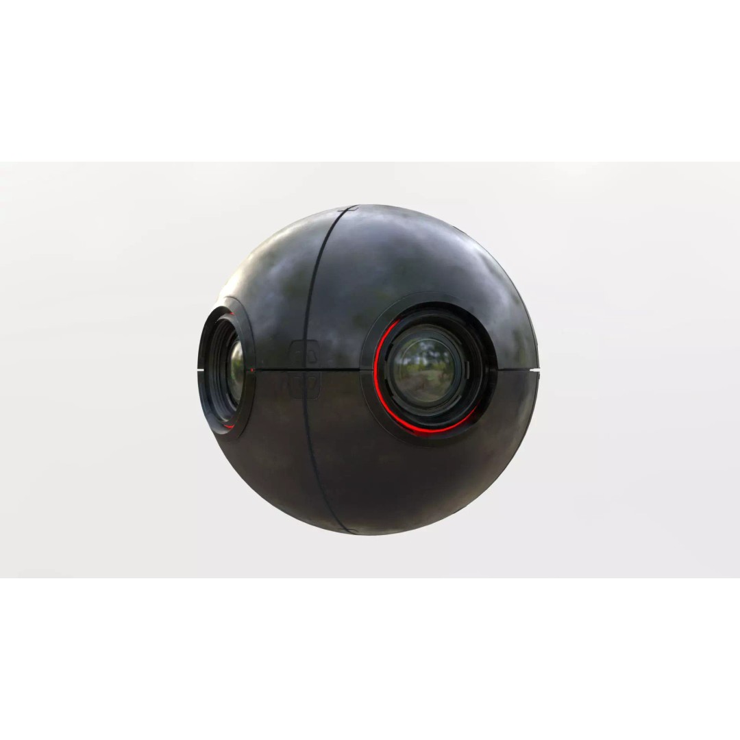 Futuristic Surveillance Drone 3D Model – Low Poly Sci-Fi Asset, FBX - View 2