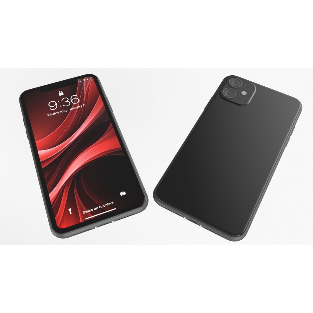 Black Smartphone 3D Model – Modern Mobile Device with PBR Textures - View 10
