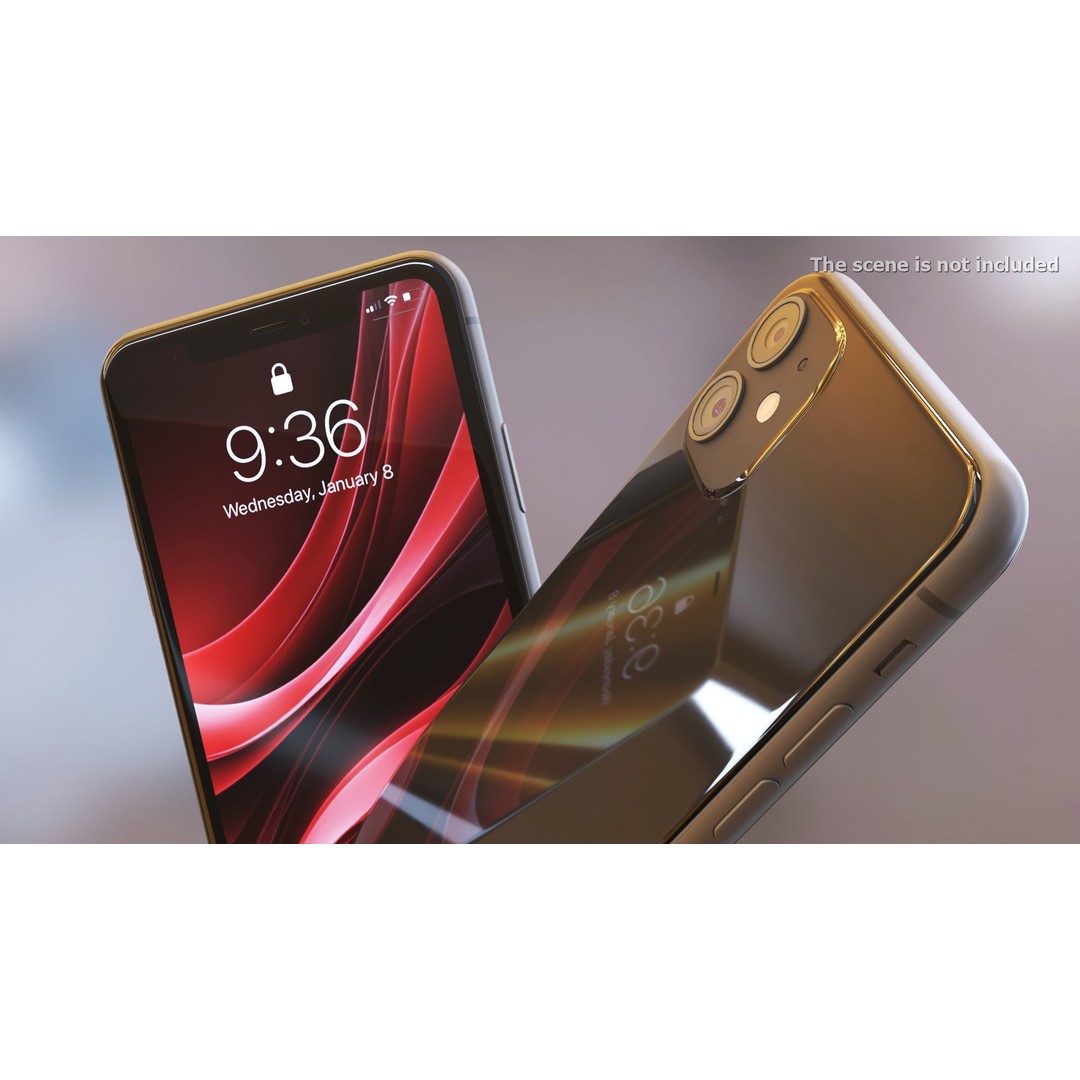Black Smartphone 3D Model – Modern Mobile Device with PBR Textures - View 3
