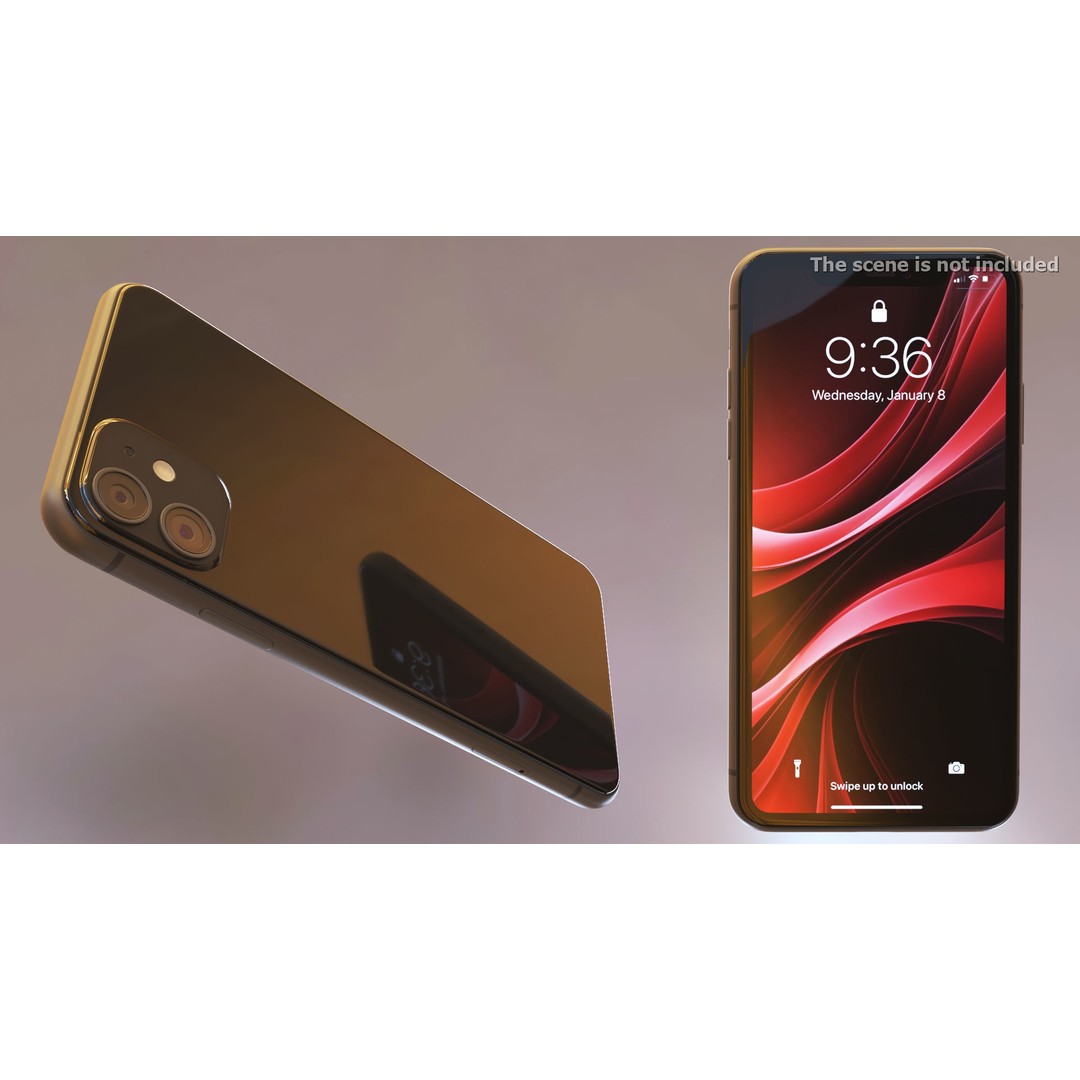 Black Smartphone 3D Model – Modern Mobile Device with PBR Textures - View 5
