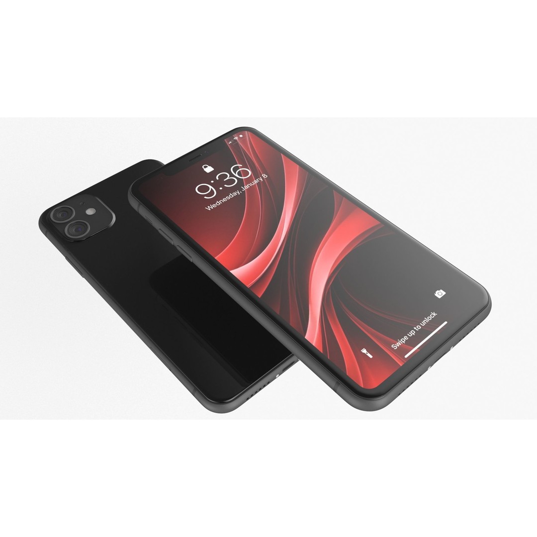 Black Smartphone 3D Model – Modern Mobile Device with PBR Textures - View 7