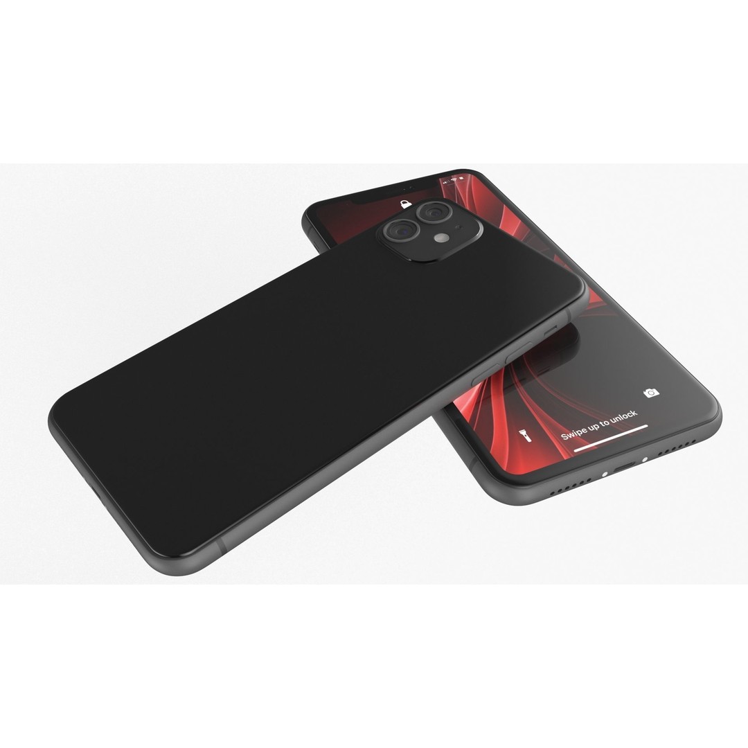 Black Smartphone 3D Model – Modern Mobile Device with PBR Textures - View 8