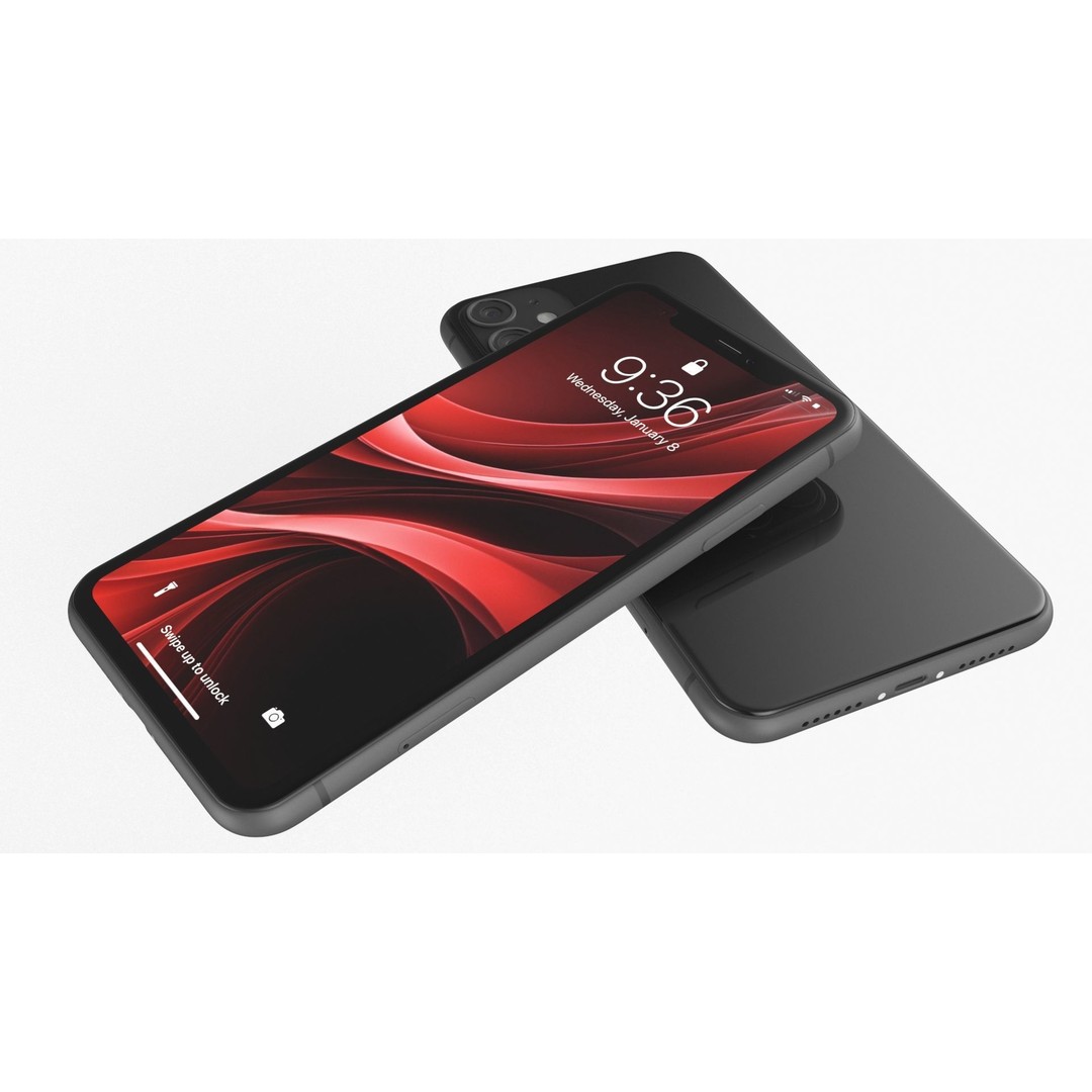 Black Smartphone 3D Model – Modern Mobile Device with PBR Textures - View 9