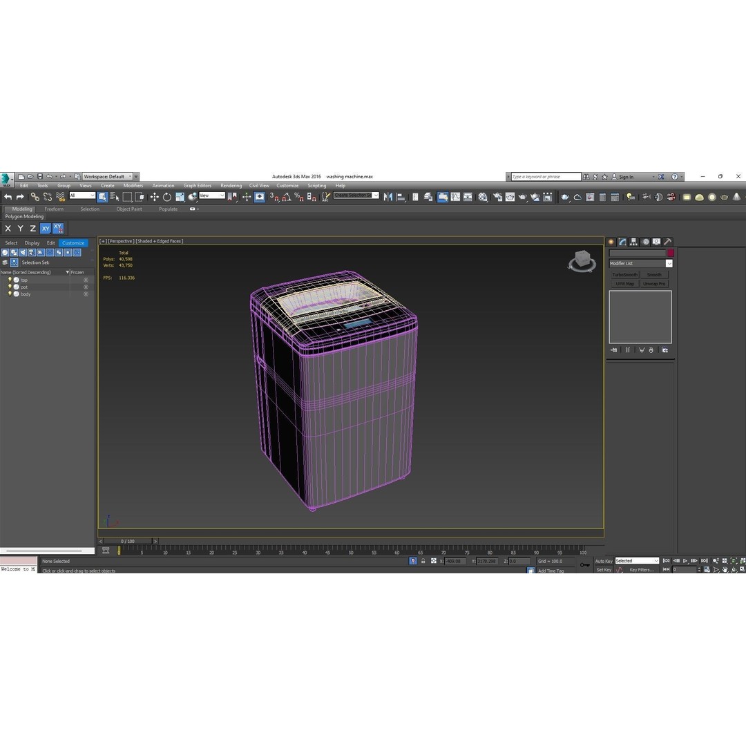 Washing Machine 3D Model – Low Poly Appliance with Textures, FBX, OBJ