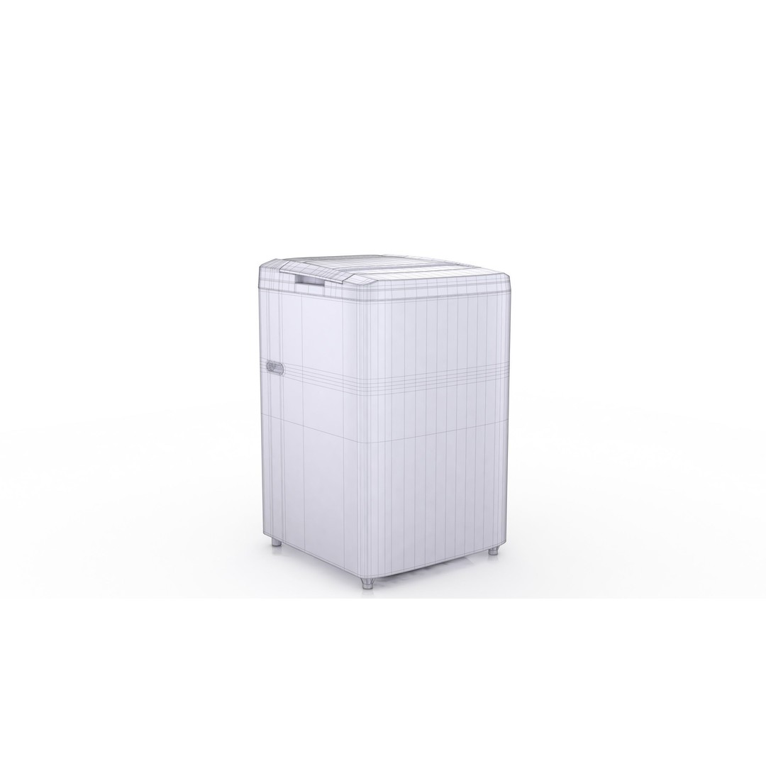 Washing Machine 3D Model – Low Poly Appliance with Textures, FBX, OBJ - View 13