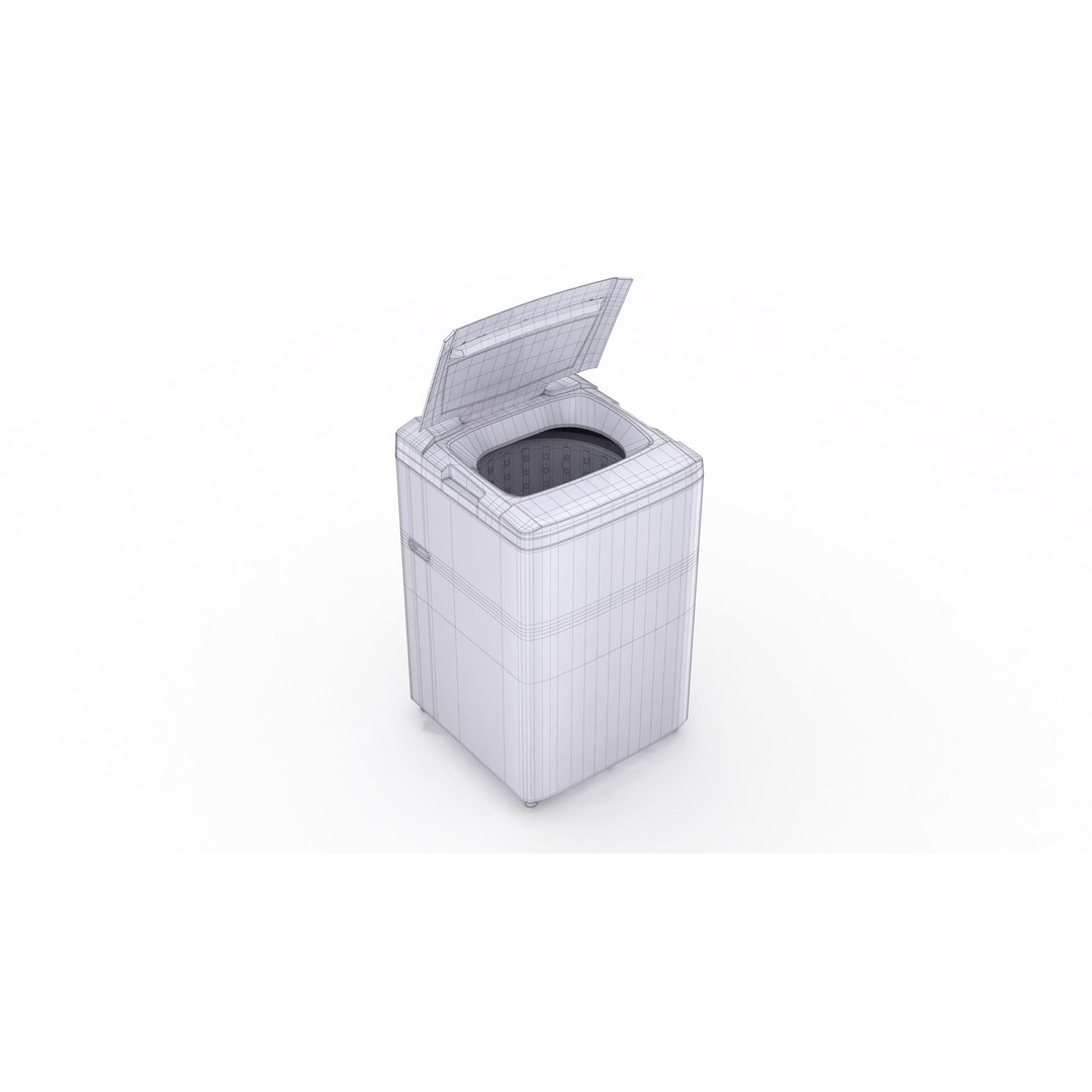 Washing Machine 3D Model – Low Poly Appliance with Textures, FBX, OBJ - View 14