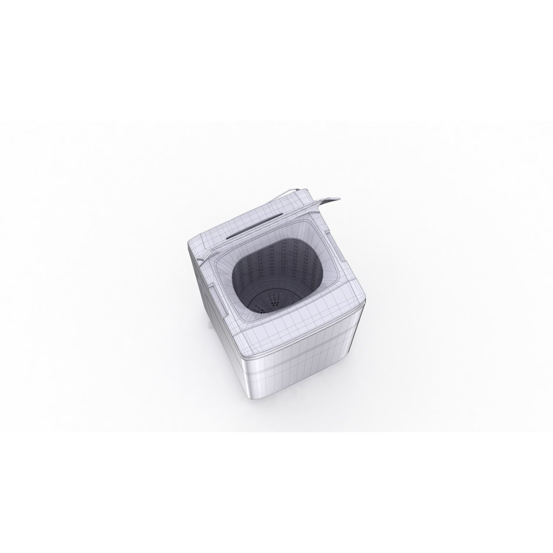 Washing Machine 3D Model – Low Poly Appliance with Textures, FBX, OBJ - View 16