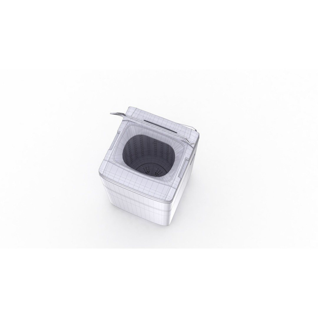 Washing Machine 3D Model – Low Poly Appliance with Textures, FBX, OBJ - View 17