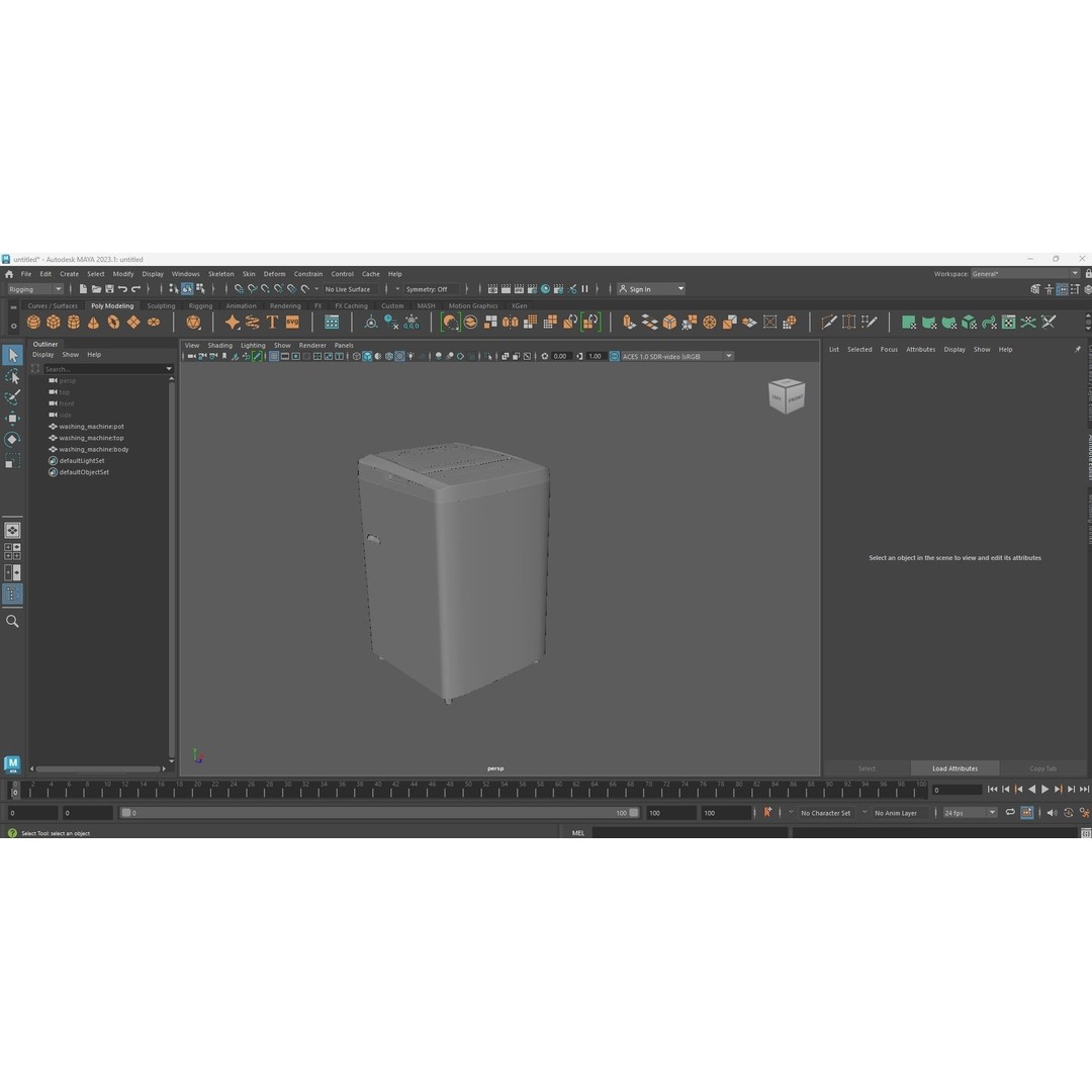 Washing Machine 3D Model – Low Poly Appliance with Textures, FBX, OBJ - View 22