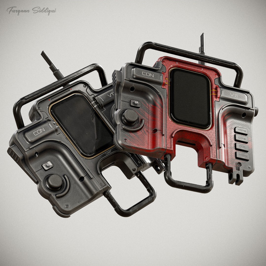 Sci-fi Controller 3D Model – Low Poly Game Ready, PBR, FBX - View 11