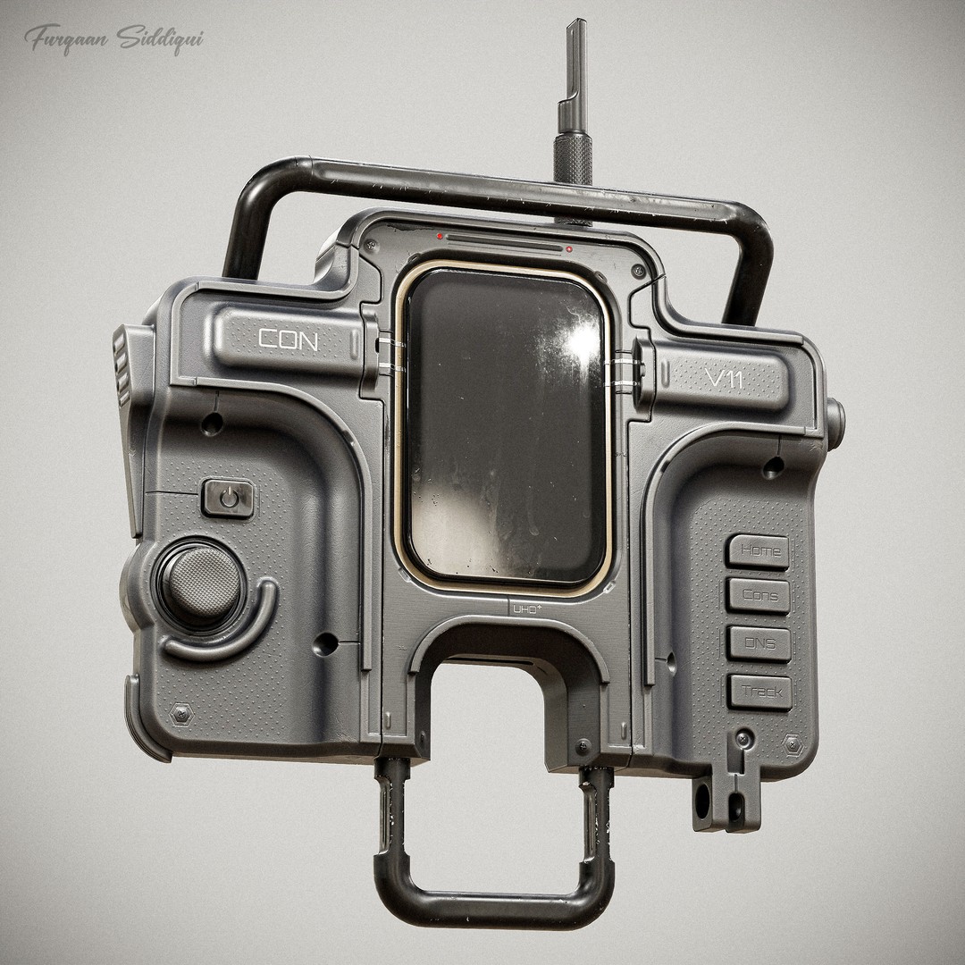 Sci-fi Controller 3D Model – Low Poly Game Ready, PBR, FBX - View 12