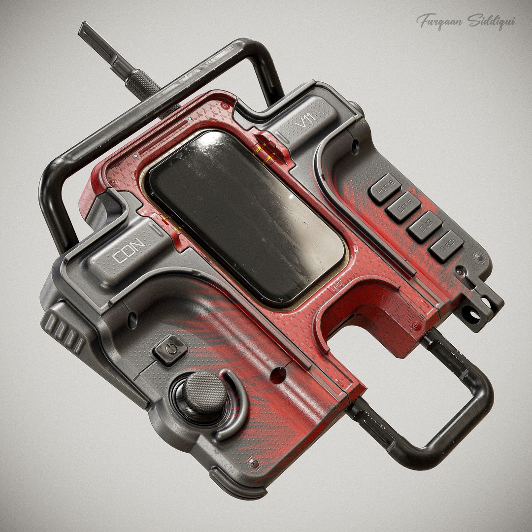 Sci-fi Controller 3D Model – Low Poly Game Ready, PBR, FBX - View 22