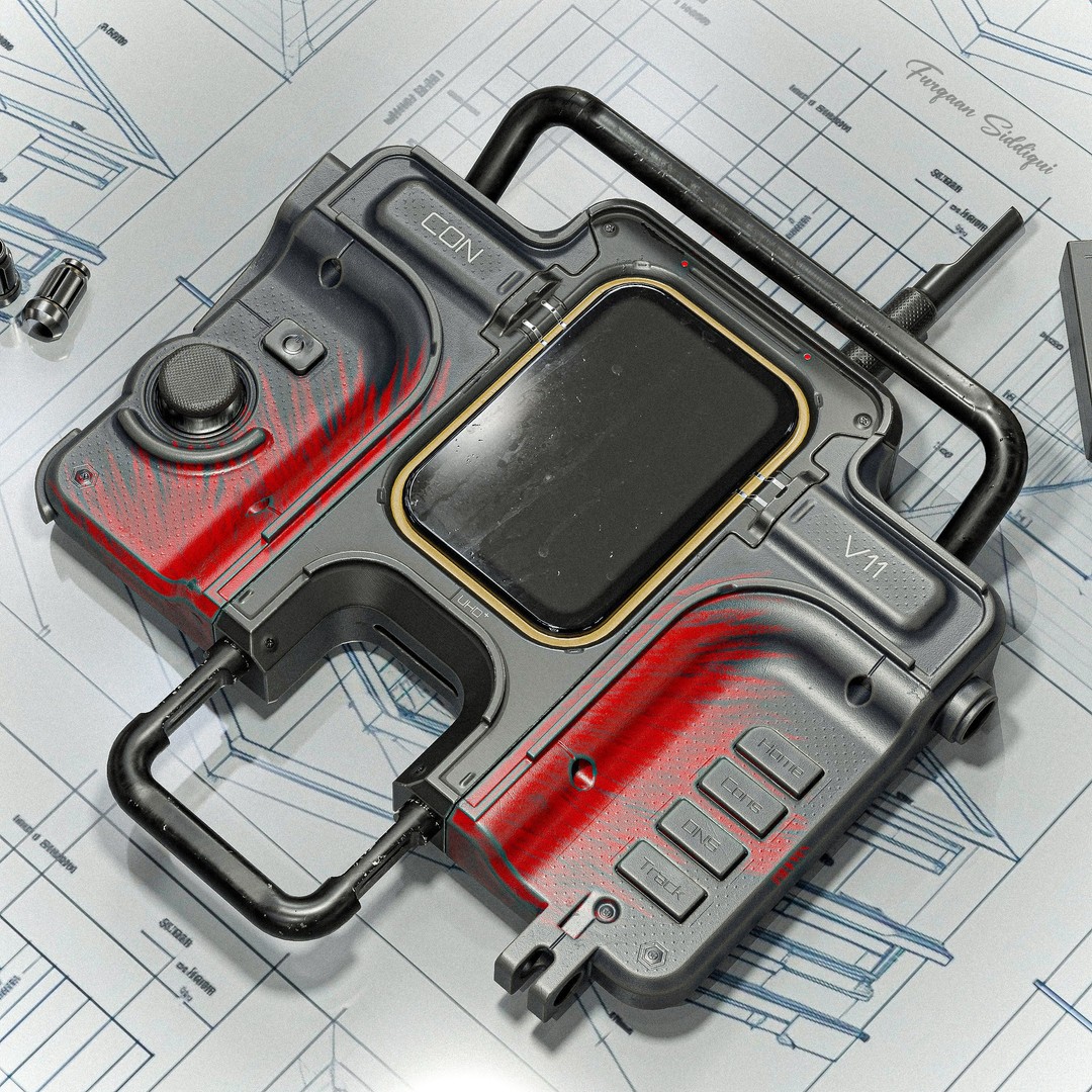 Sci-fi Controller 3D Model – Low Poly Game Ready, PBR, FBX - View 3