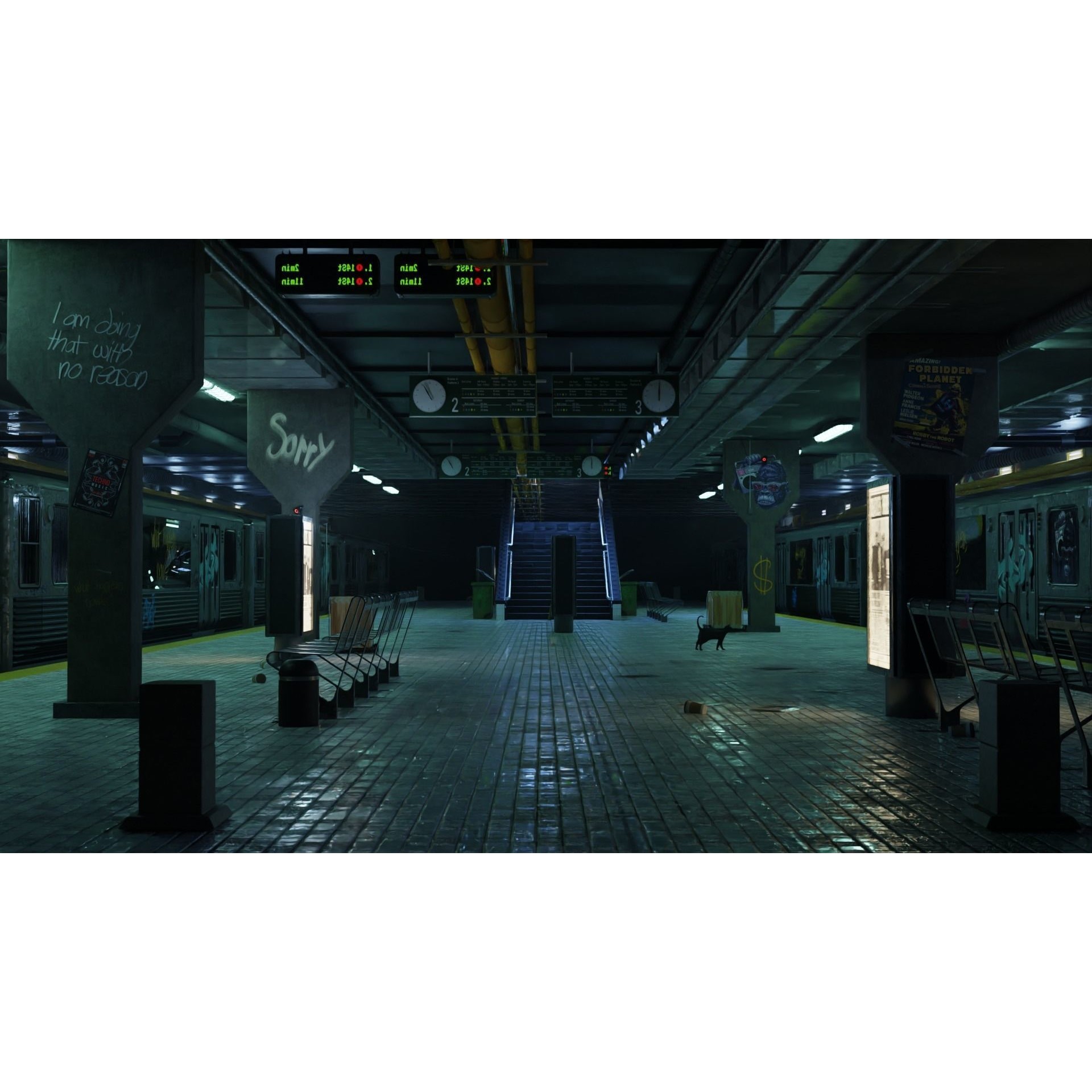 Subway Station Scene - Game-Ready 3D Model - View 3