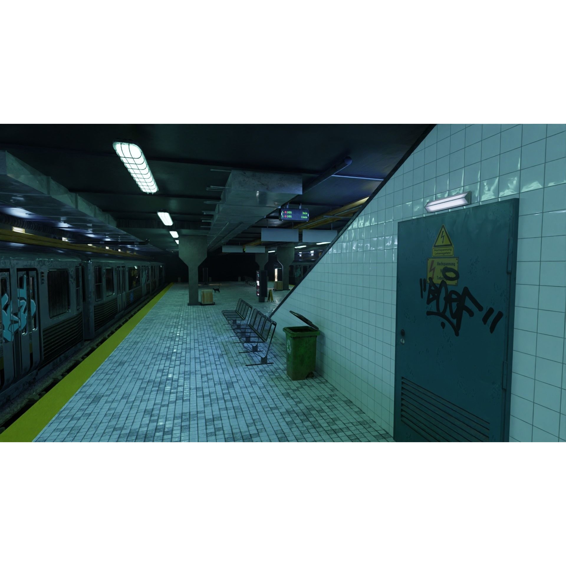 Subway Station Scene - Game-Ready 3D Model - View 8