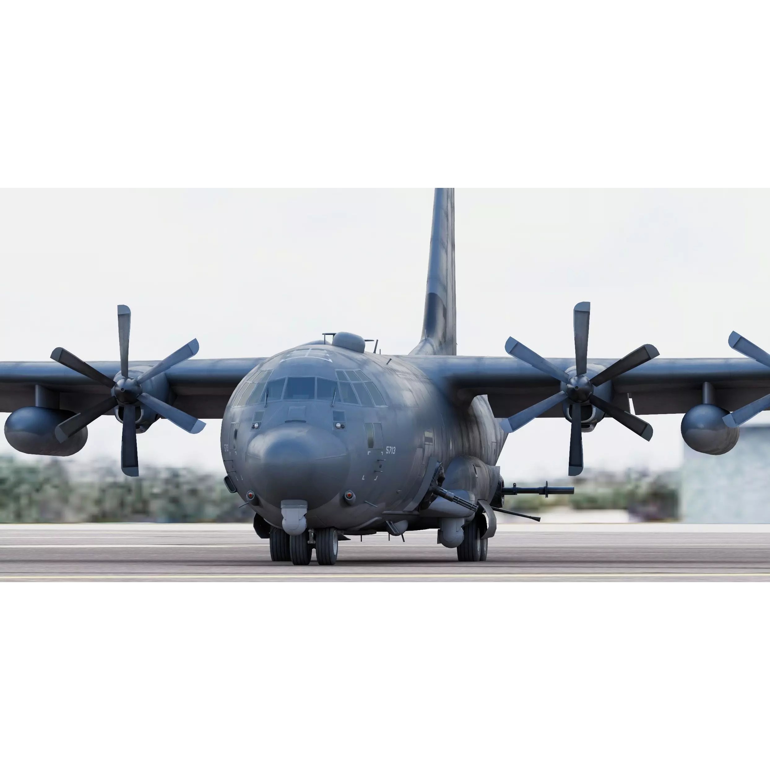 Lockheed Martin AC-130J Ghostrider - Game-Ready 3D Model - View 2