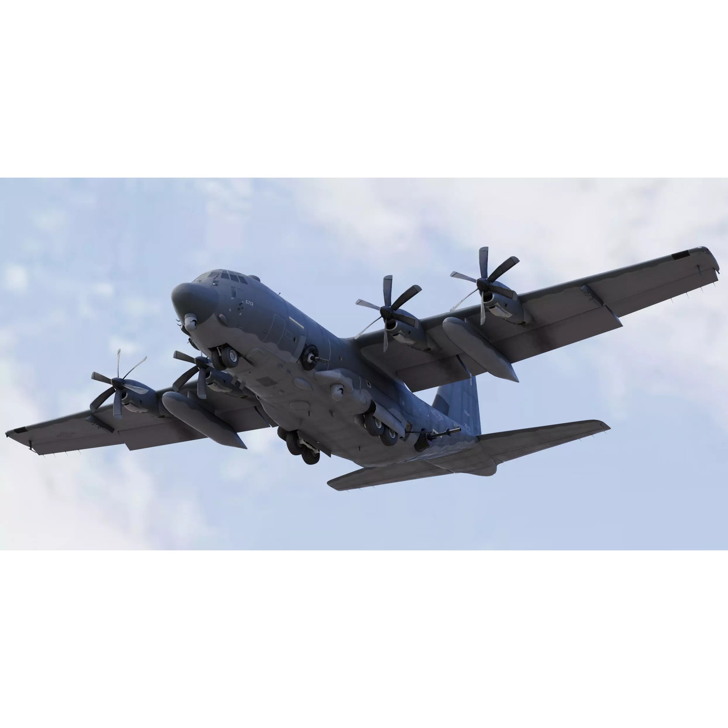 Lockheed Martin AC-130J Ghostrider - Game-Ready 3D Model - View 4