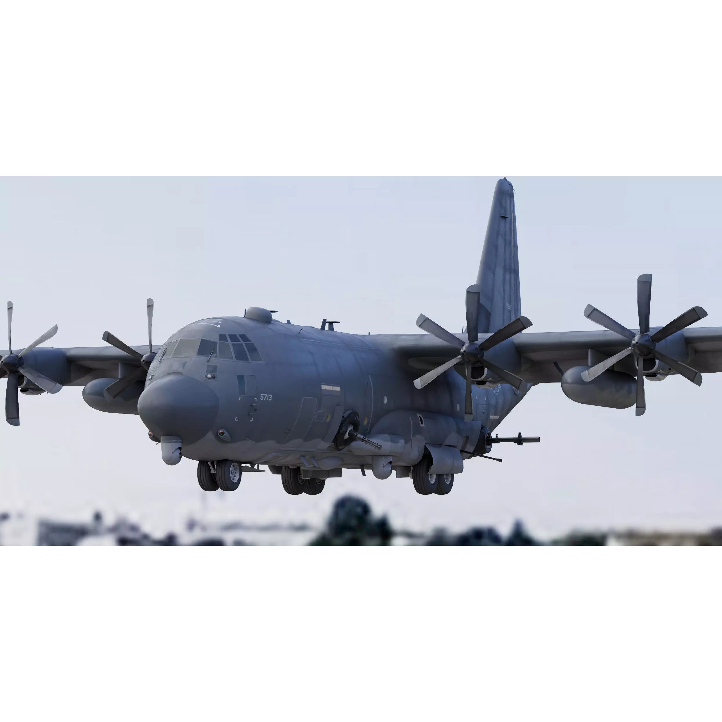 Lockheed Martin AC-130J Ghostrider - Game-Ready 3D Model - View 5