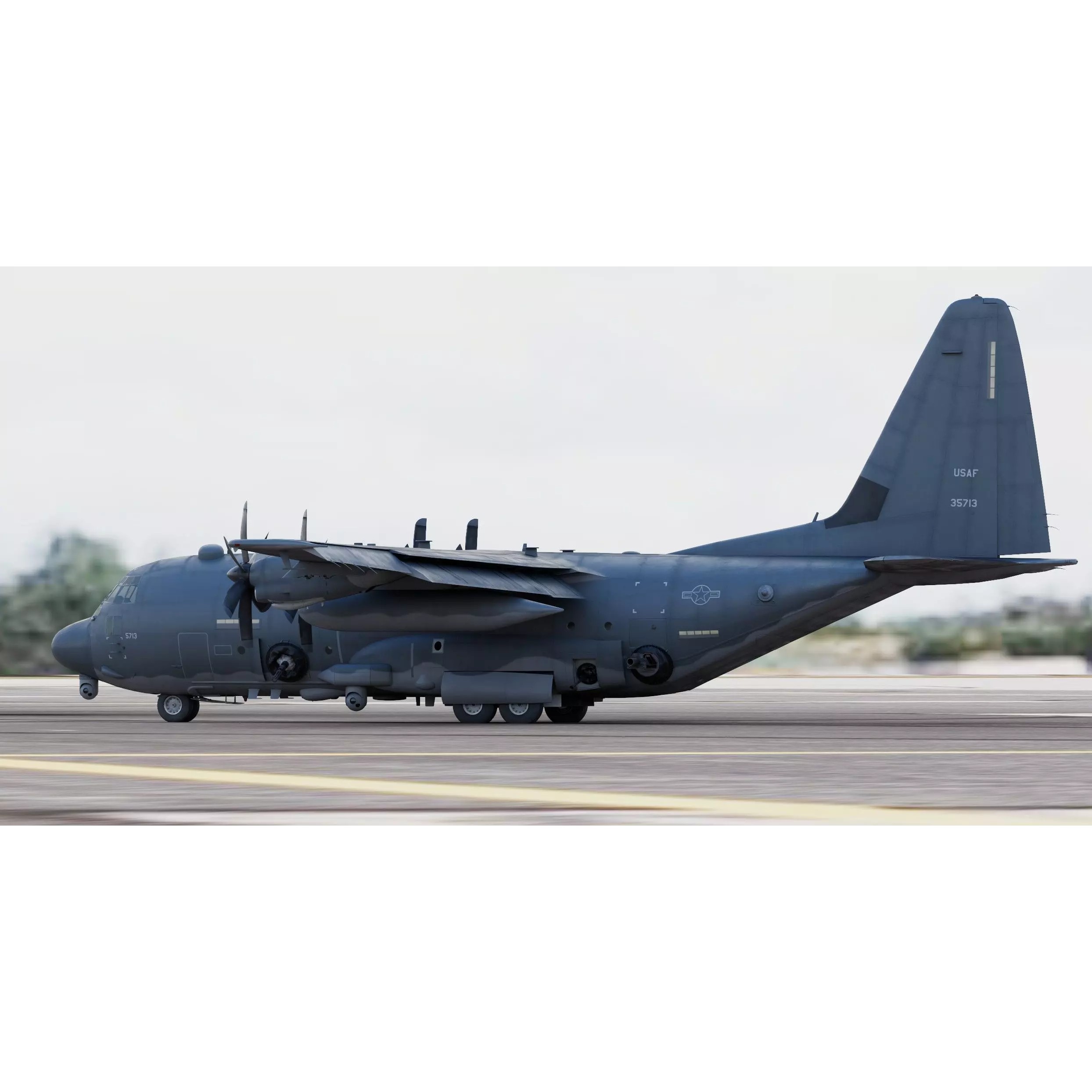 Lockheed Martin AC-130J Ghostrider - Game-Ready 3D Model - View 9