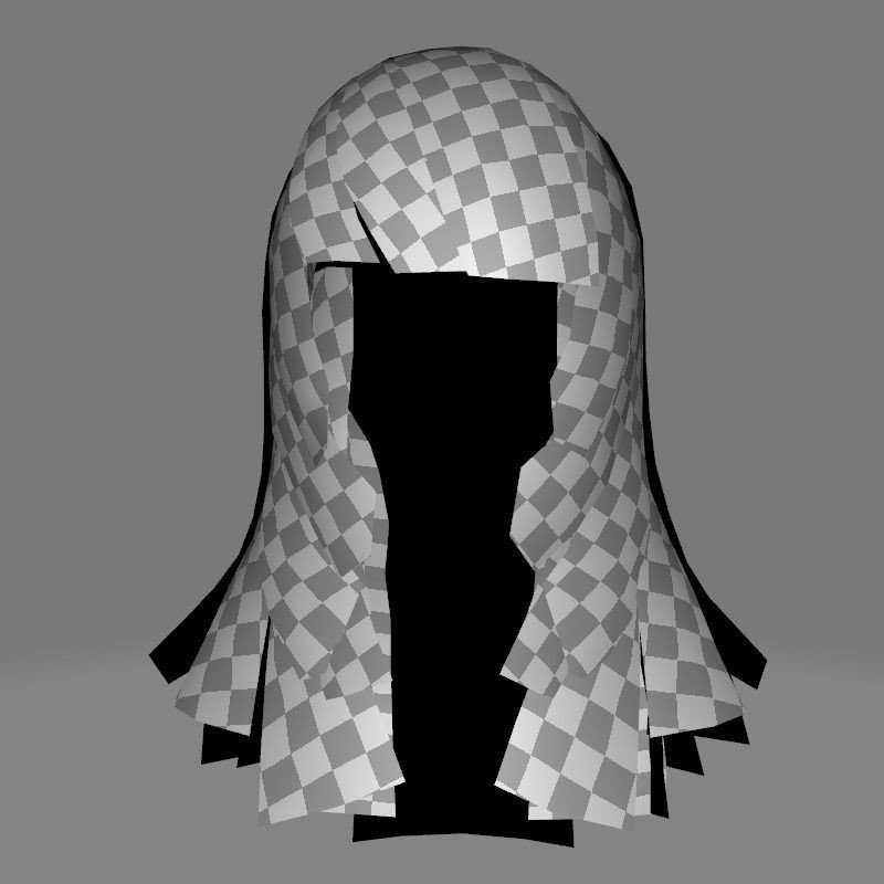 Layered Female Hair 3D Model – Low Poly Realistic Hair, FBX, OBJ