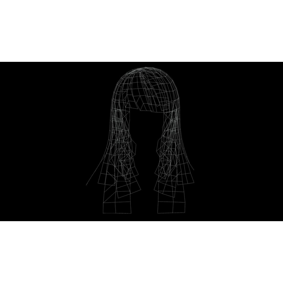 Layered Female Hair 3D Model – Low Poly Realistic Hair, FBX, OBJ - View 14