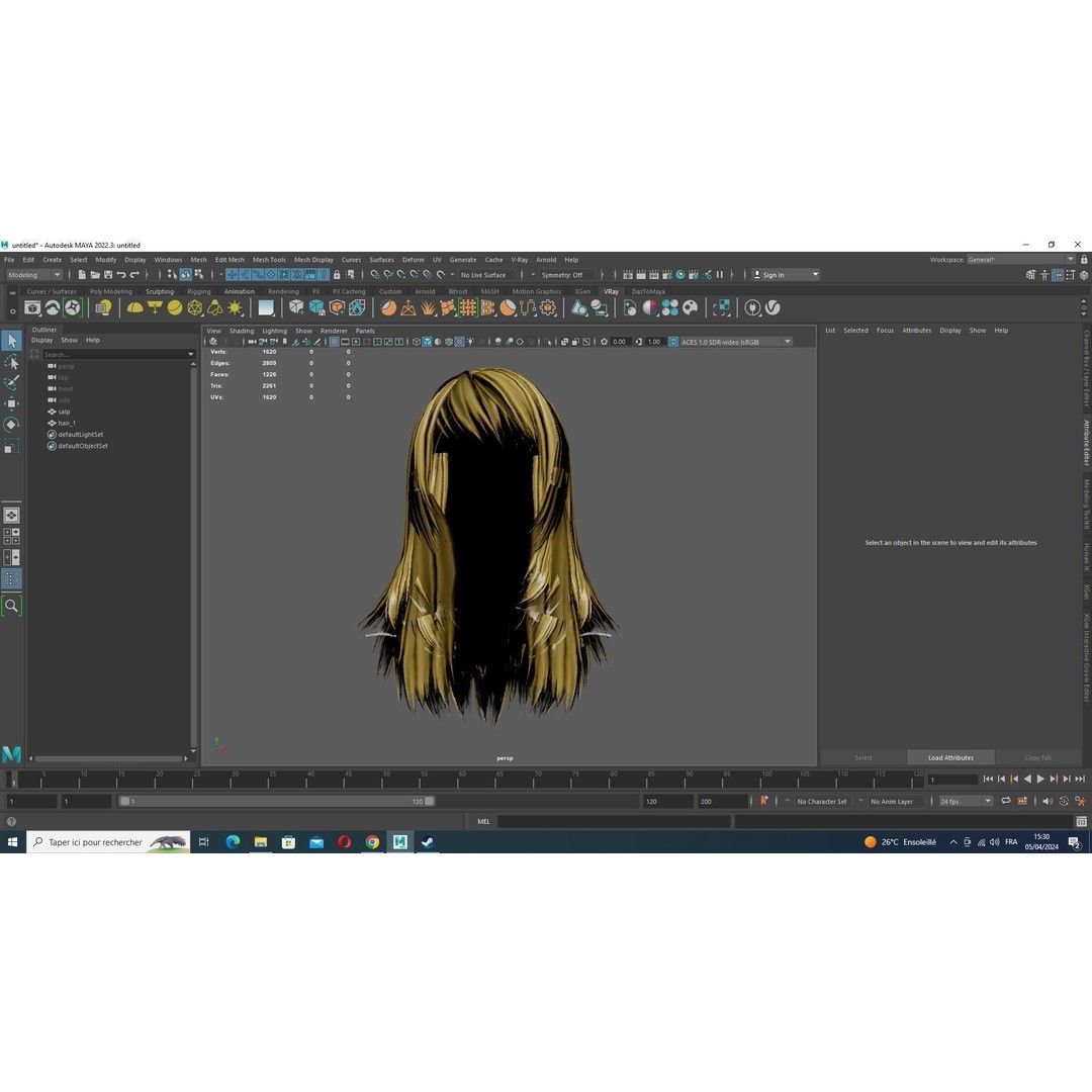 Layered Female Hair 3D Model – Low Poly Realistic Hair, FBX, OBJ - View 16