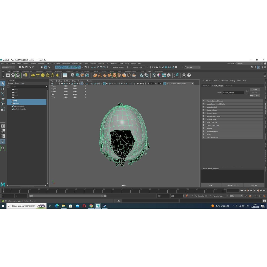 Classic Bob Hair 3D Model – Low Poly Female Hairstyle, FBX & PBR - View 18