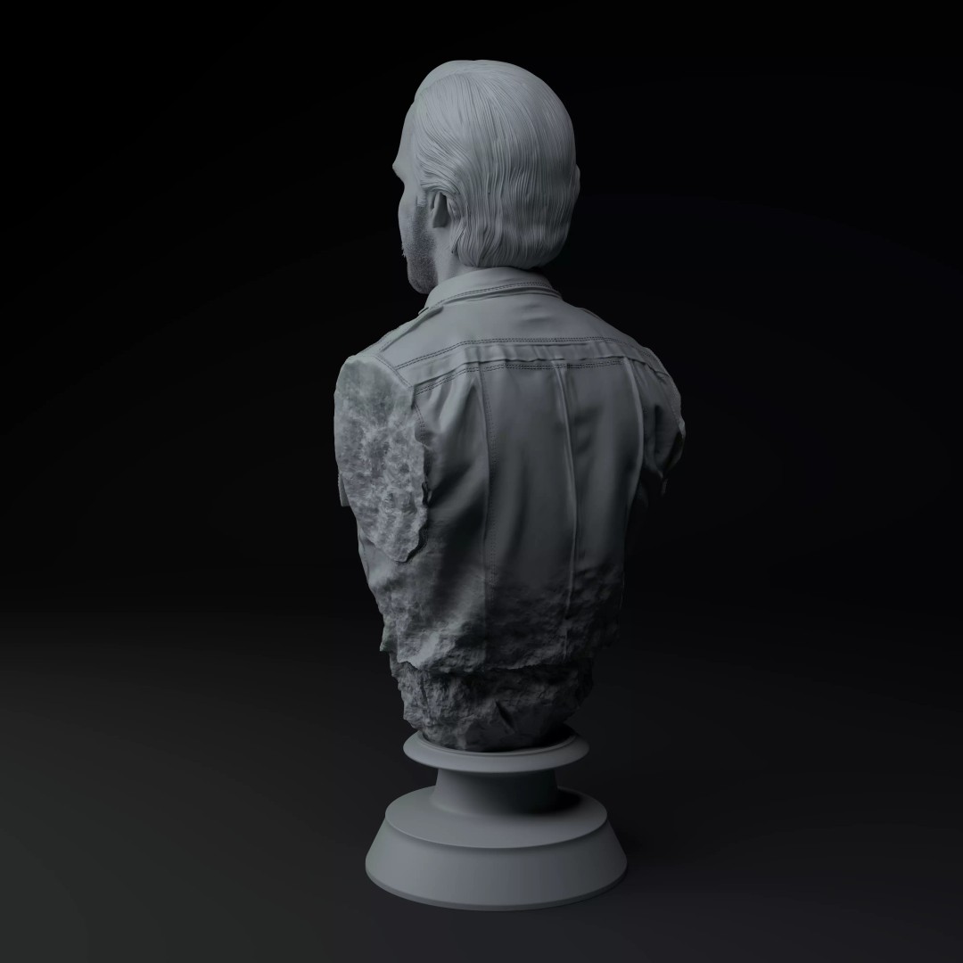 Jim Hopper 3D Model – Premium Bust Sculpture for Printing - View 6