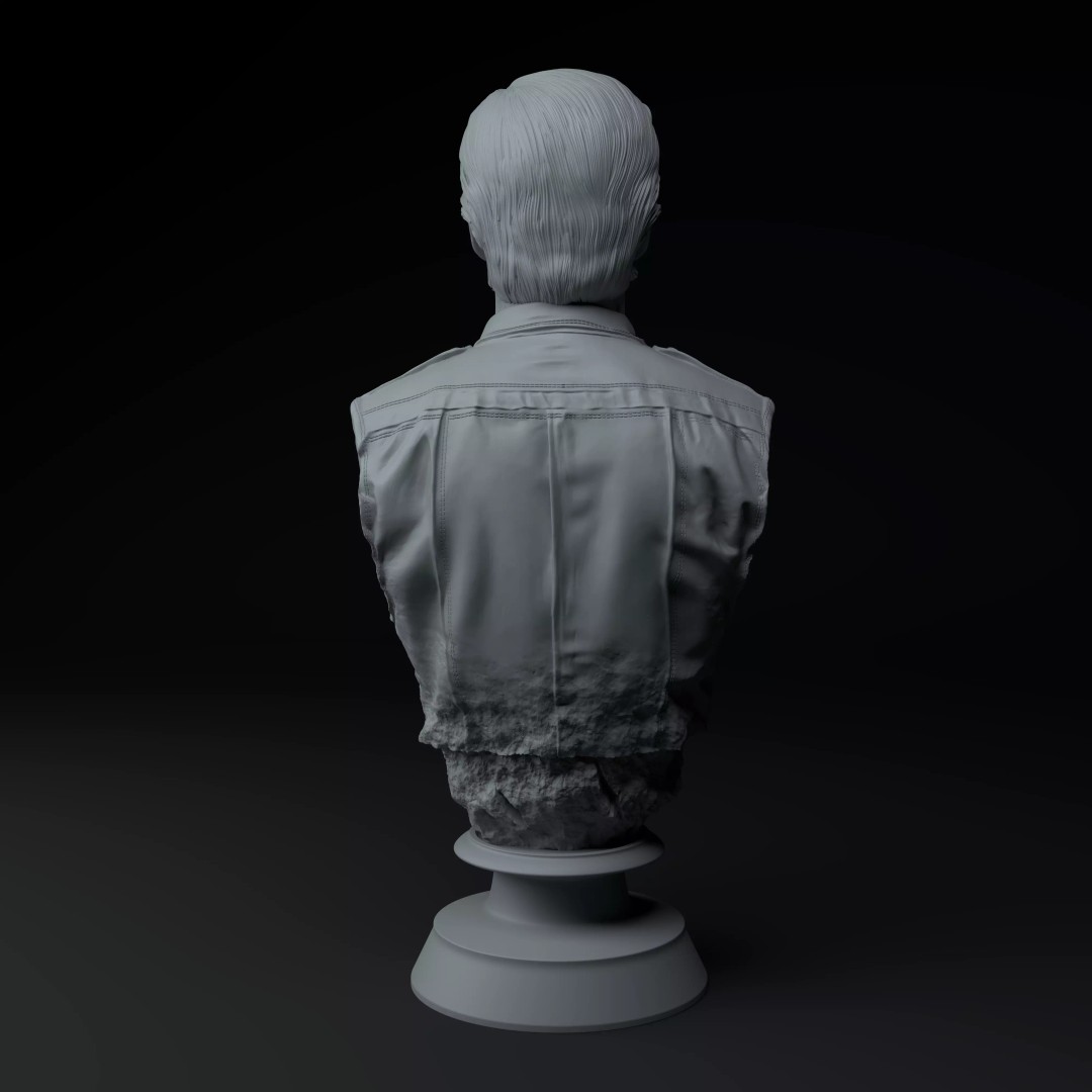 Jim Hopper 3D Model – Premium Bust Sculpture for Printing - View 7
