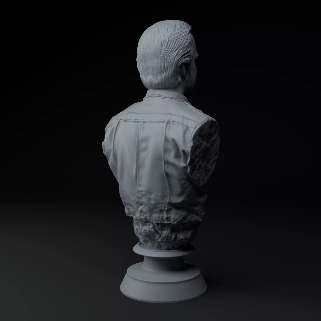 Jim Hopper 3D Model – Premium Bust Sculpture for Printing - View 8