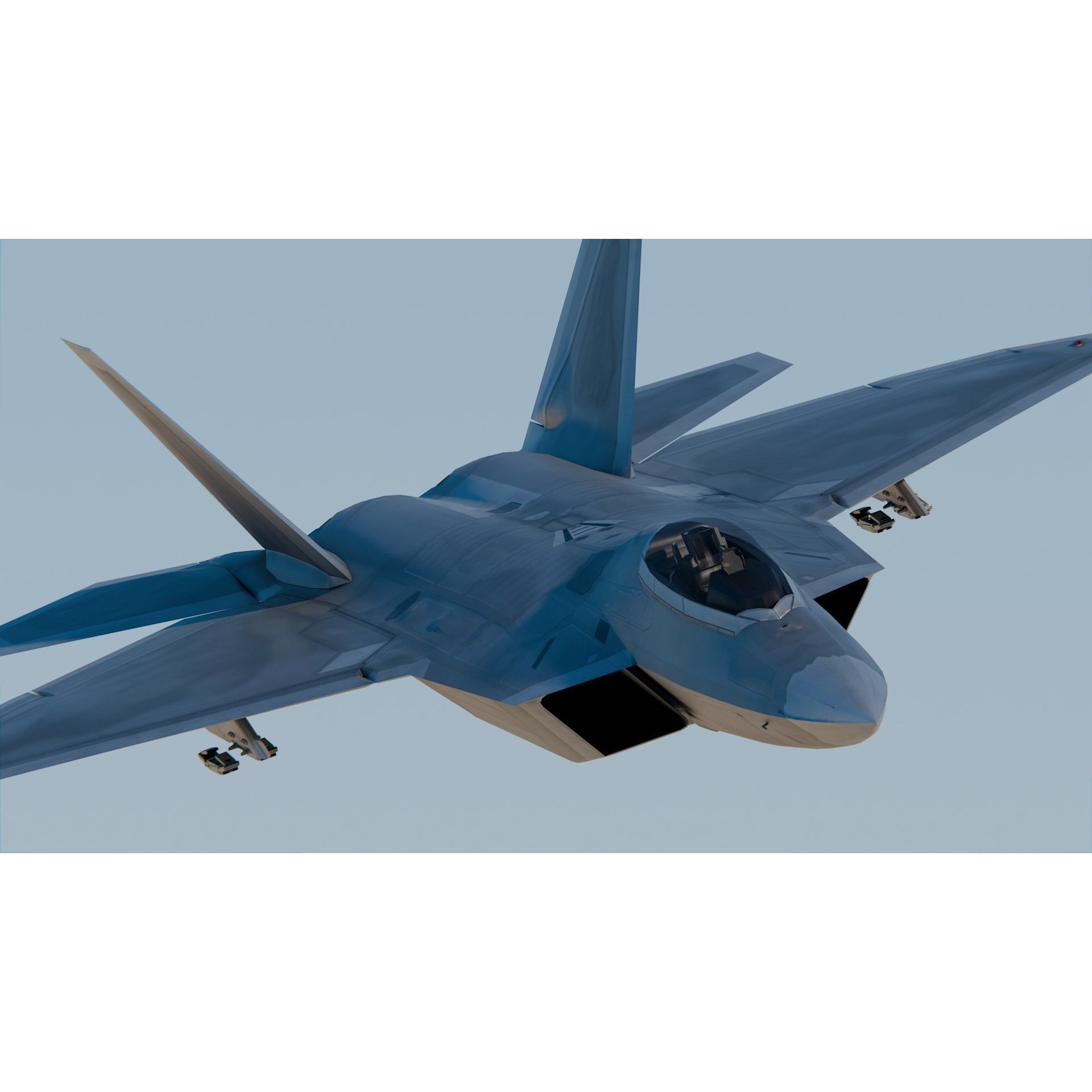 Lockheed Martin F-22 Raptor - Game-Ready 3D Model - View 4