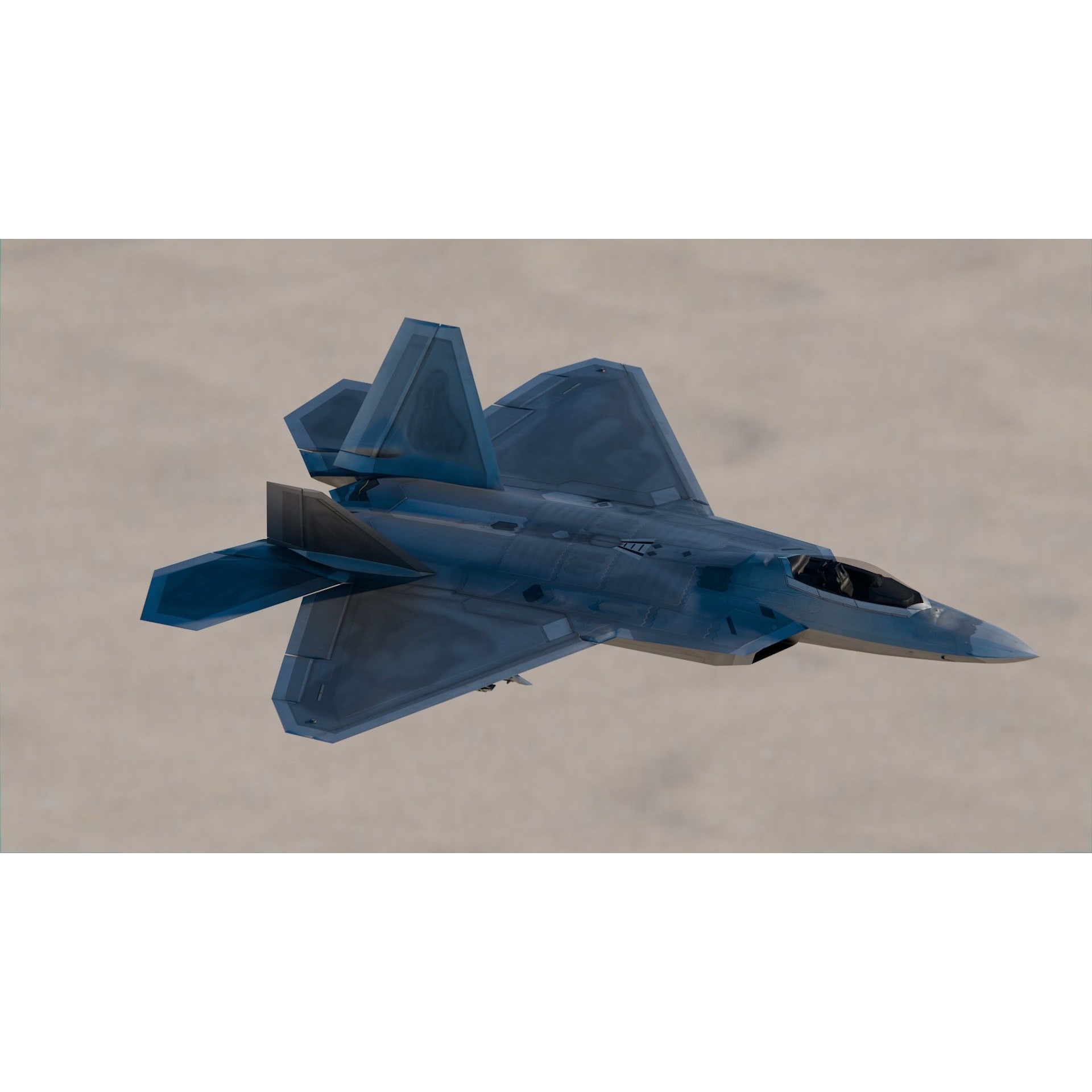 Lockheed Martin F-22 Raptor - Game-Ready 3D Model - View 6