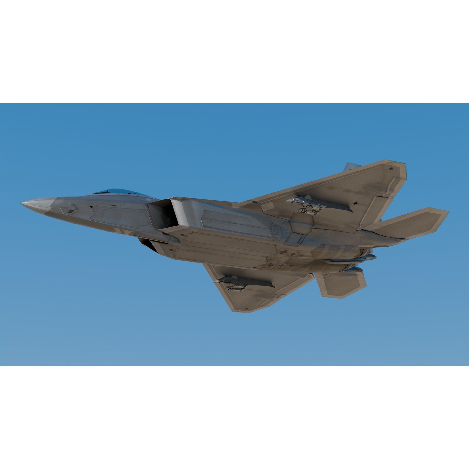 Lockheed Martin F-22 Raptor - Game-Ready 3D Model - View 9