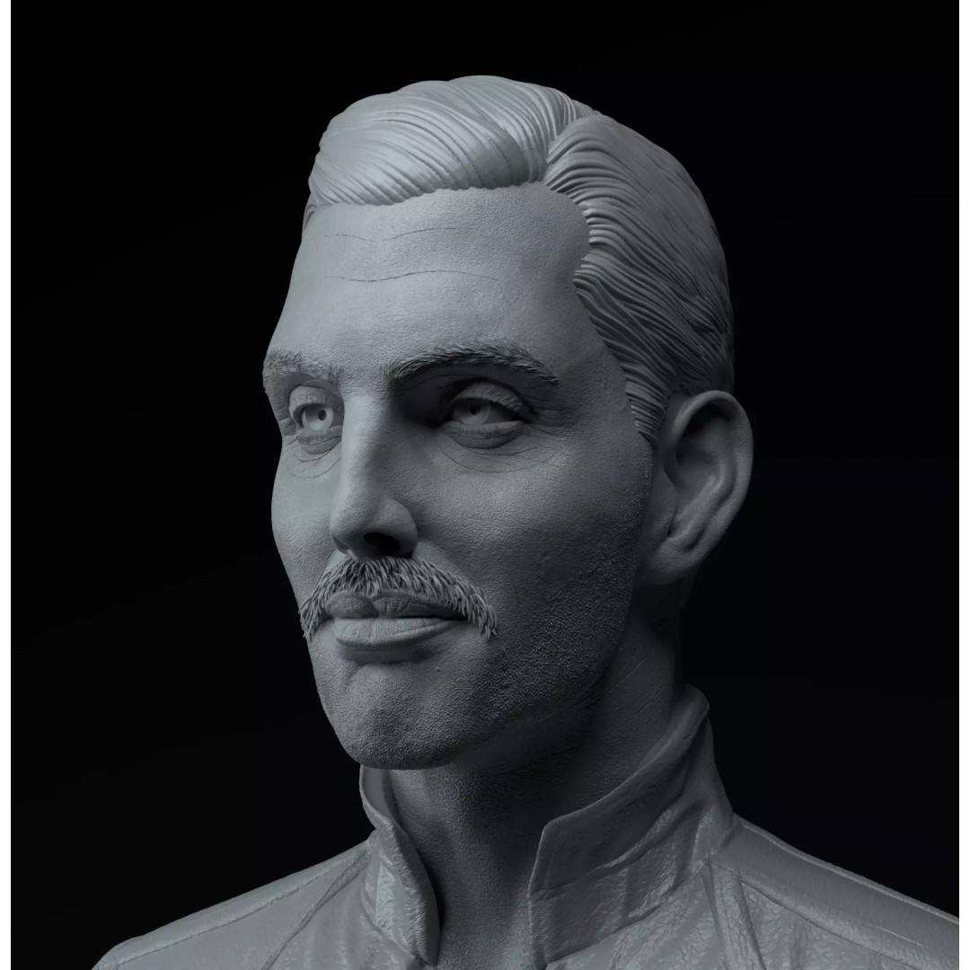 Freddie Mercury 3D Model – Premium Bust Sculpture for Printing - View 11