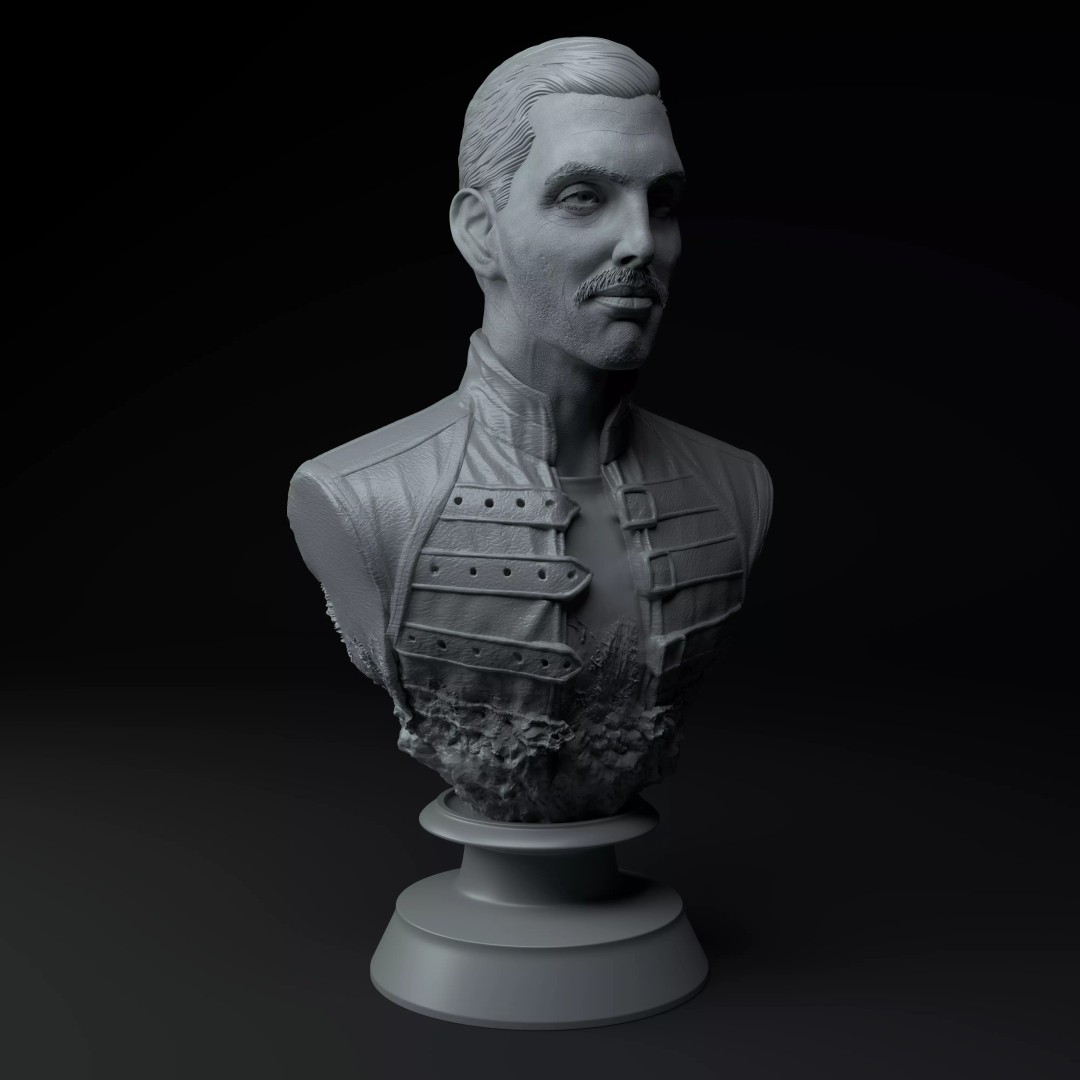 Freddie Mercury 3D Model – Premium Bust Sculpture for Printing - View 9